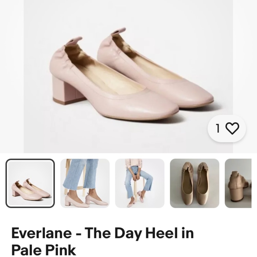 Everlane The Day Heel in Pale Pink